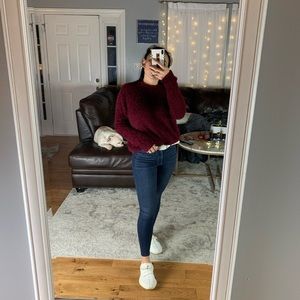 Fuzzy Red Balloon Sweater